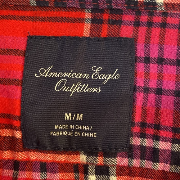American Eagle - women’s flannel plaid shirt.  Size M - Picture 3 of 9
